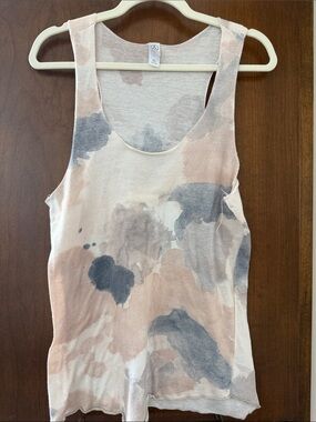 Alternative Pink & Gray Watercolor Scoop Neck Tank